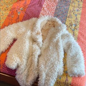 Free People Cream Fluffy Puffer Jacket